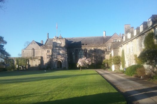 Dartington Hall in the morning sunlight