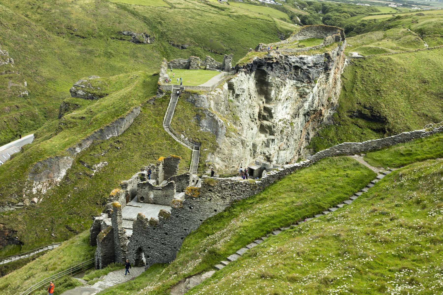 Aerial view of Tintagel Castle